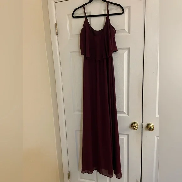 Show me your Mumu Burgundy spaghetti strap Maxi Dress XS - Picture 5 of 9